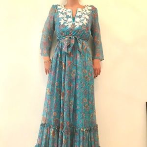 Blue Floral printed dress
